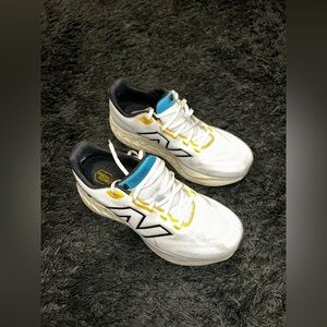 New Balance White and Yellow Athletic Sneakers